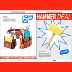 Flat view of a double page of the brochures content.